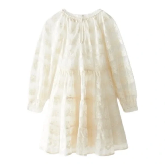 NEW Zara Embroidered Tulle Dress. Size 13/14. - eharrisgallery.com